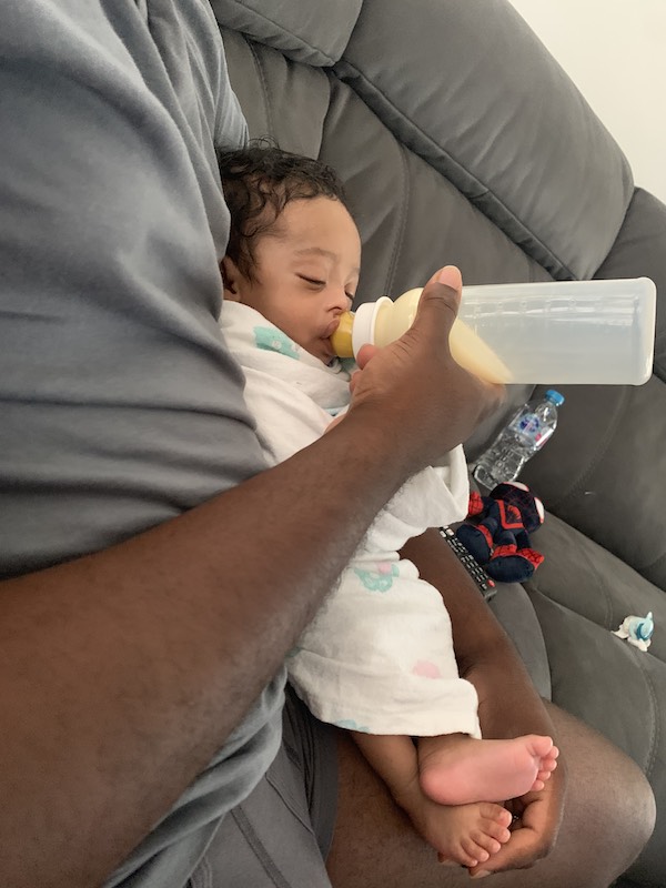 CLAPA - Isaac was getting used to drinking milk from his new bottle - small